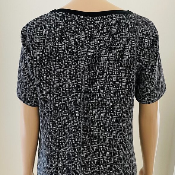 A-k-r-i-s Punto Women's Blouse SILK Scoop Neck Black Gray Size 6 - Picture 6 of 8